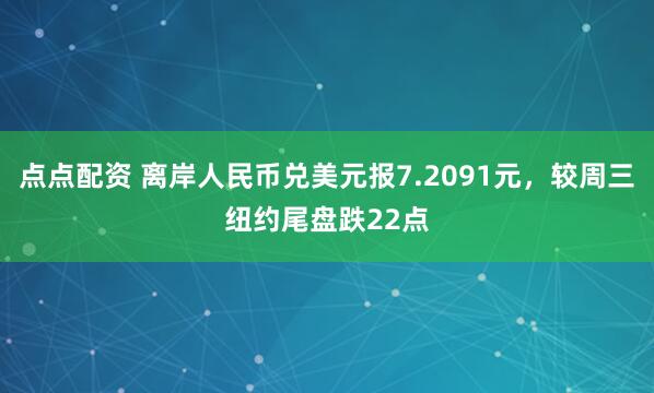 点点配资 离岸人民币兑美元报7.2091元，较周三纽约尾盘跌22点