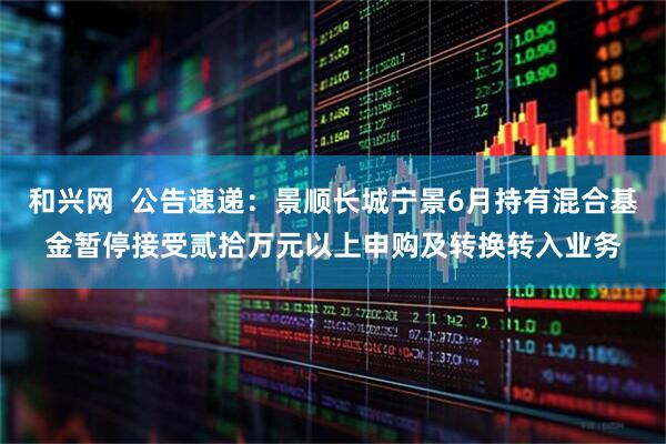 和兴网  公告速递：景顺长城宁景6月持有混合基金暂停接受贰拾万元以上申购及转换转入业务