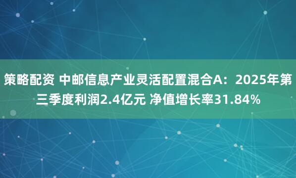 策略配资 中邮信息产业灵活配置混合A：2025年第三季度利润2.4亿元 净值增长率31.84%