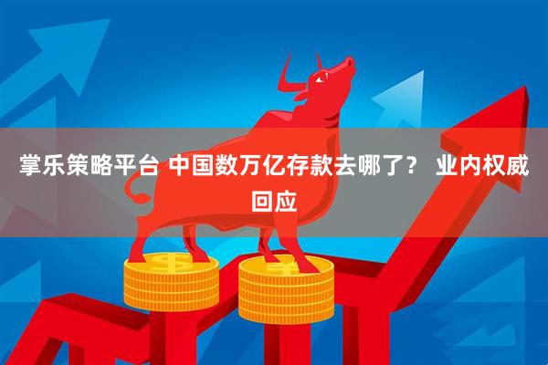 掌乐策略平台 中国数万亿存款去哪了？ 业内权威回应